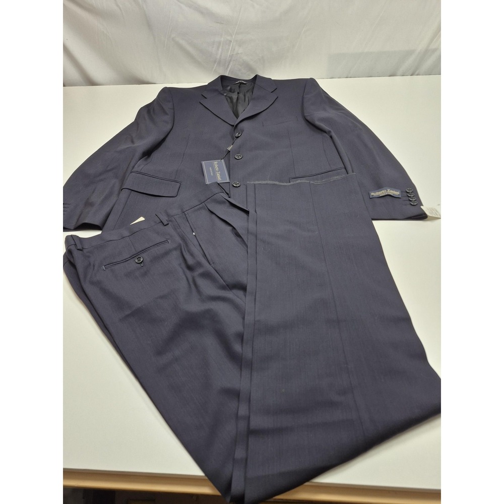 Roberto Zanieri Suit Mens 44R Blue Wool Reda 2 Piece 38x35 Italy NWT FLAW